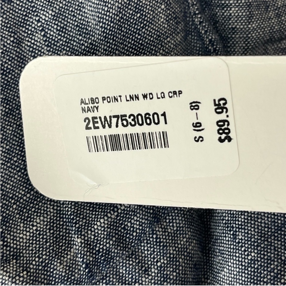 SOFT SURROUNDINGS NWT ALISO POINT LINEN WIDE LEG CROP PANTS BLUE SMALL - Picture 5 of 12